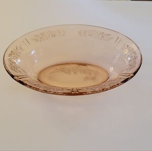 Pink Oval Serving Bowl - Depression Glass